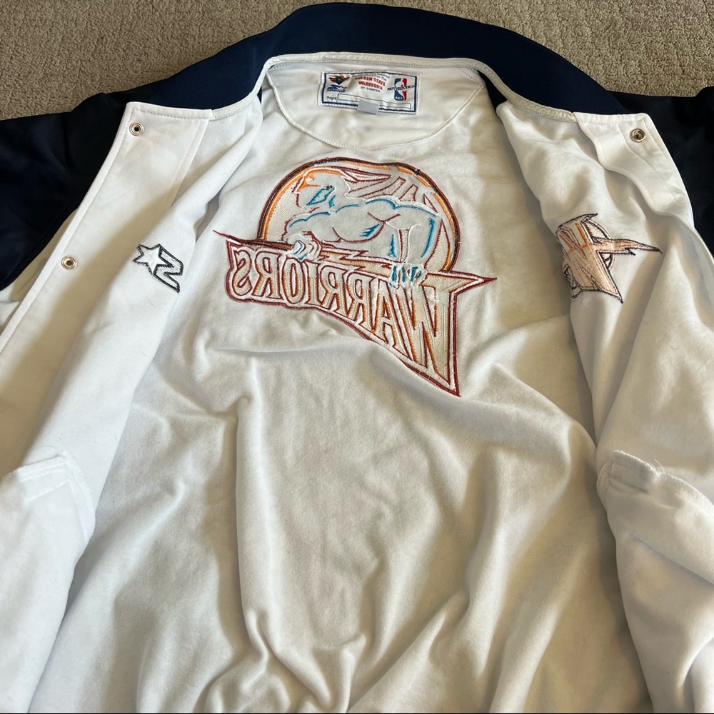 VTG Golden State Warriors Starter Jacket Sz XL NBA Authentics Old Logo 90’s Y2K - Picture 7 of 15